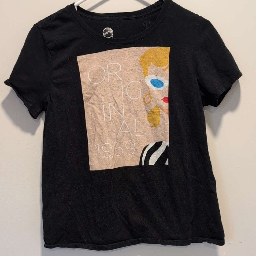H&M Graphic Black and Cream Short Sleeve T-Shirt